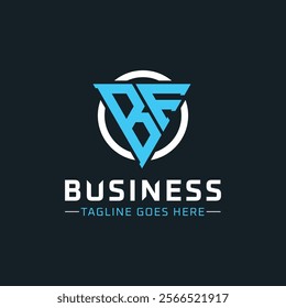 BF Monogram. Modern Initials BF Letter Logo Design with Blue and White Circle. BF Icon for Business Branding and Professional Identity