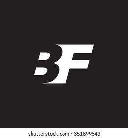 BF negative space letter logo black background