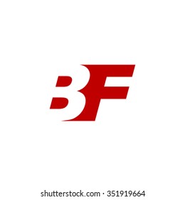 BF negative space letter logo red