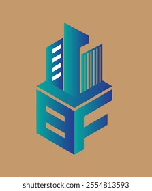 bf real state hexagon  vector letter logo
