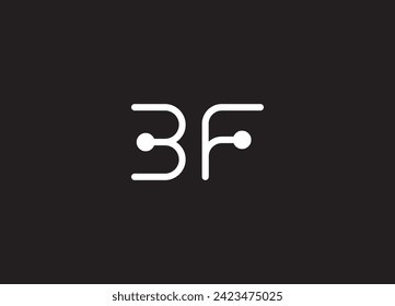 Diseño de logotipo de letras cuadradas con marco BF 