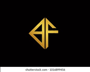 BF square shape Gold color logo