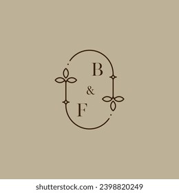 BF wedding initial logo in high quality professional design that will print well across any print media