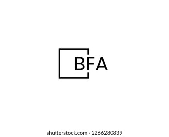 BFA Letter Initial Logo Design Vector Illustration