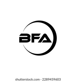 BFA letter logo design in illustration. Vector logo, calligraphy designs for logo, Poster, Invitation, etc.
