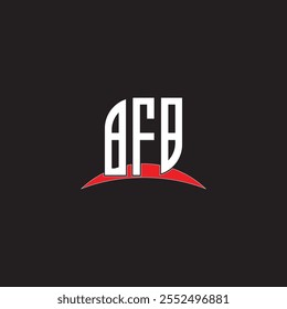 Diseño del logotipo de la letra de BFB con el fondo blanco en ilustrador, fuente moderna del alfabeto del logotipo del Vector