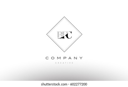 bfc b f c retro vintage simple rhombus three 3 letter combination black white alphabet company logo line design vector icon template 
