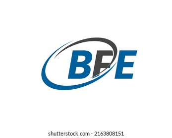 Letra BFE diseño creativo elegante del logo de swoosh