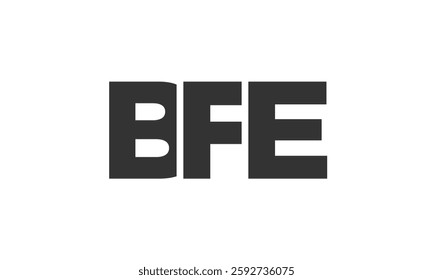 BFE logo design template with strong and modern bold text. Initial based vector logotype featuring simple and minimal typography. Trendy company identity ideal for businesses brand presence.