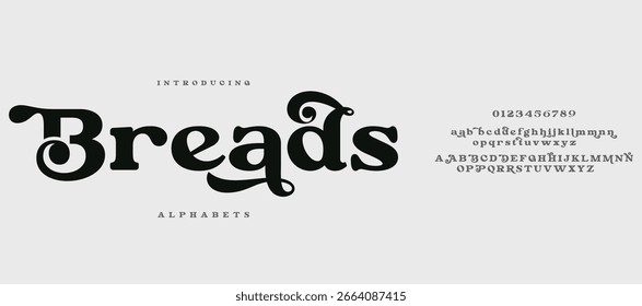 Bfeads Minimal font creative modern alphabet. Typography with regular and number. minimalist style fonts set. vector illustration