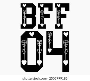 BFF 04 Svg,Friendship Day Svg,Friendship Day T-shirt,Friends Svg,Family Friends Svg,Besties Svg,Cut File,Calligraphy t-shirt Design,Silhouette