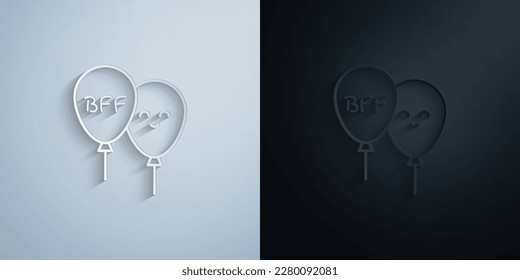 Bff, balloon, smile paper icon with shadow effect vector illuistration design