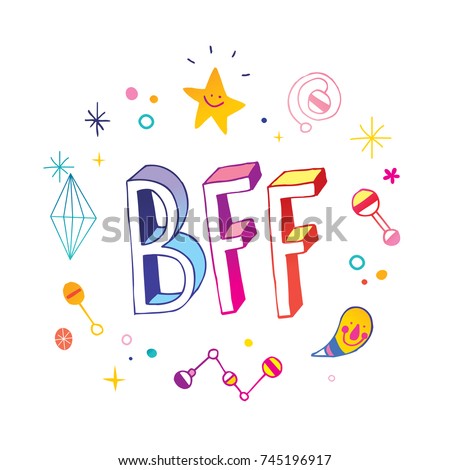 vetor stock de bff