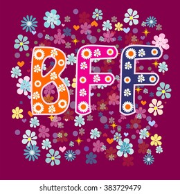 BFF - Best Friends Forever. Greeting card.