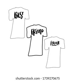 BFF. Best friends forever. Hand lettering illustration for your design: t-shirt, mug