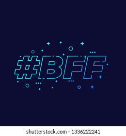 BFF, best friends forever, linear design