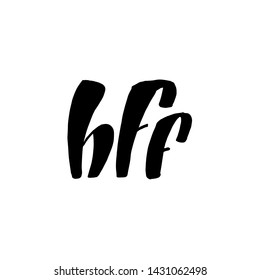  BFF or best friends forever. Vector lettering illustration on white background