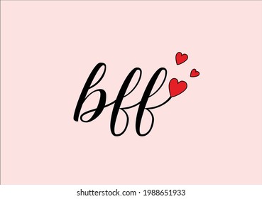 BFF Or Best Friends Forever Vector