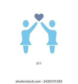 bff concept line icon. Simple element illustration. bff concept outline symbol design.