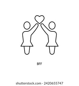 bff concept line icon. Simple element illustration. bff concept outline symbol design.