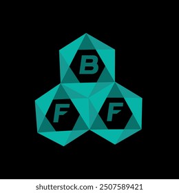 Logotipo minimalista creativo de la letra de BFF. Diseño de logotipo de letra de alfabeto de iniciales de Vector único BFF
