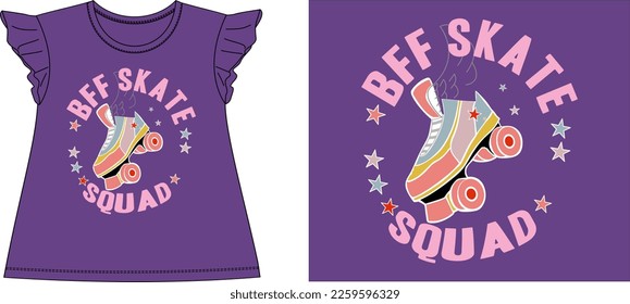 bff skate squad Graphic design vector