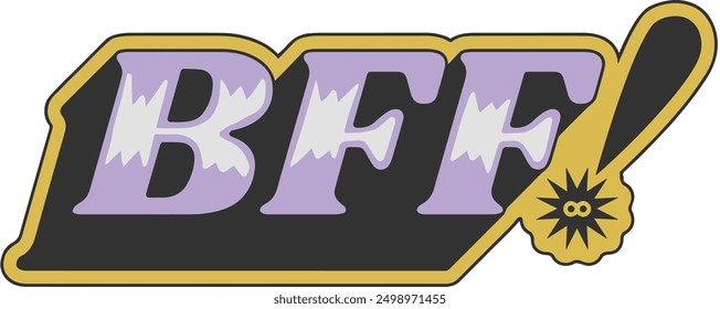 BFF Sticker Illustration Retro Colourful