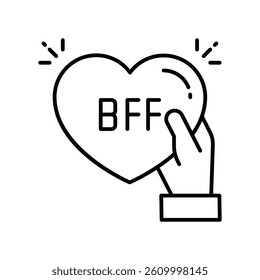 Bff vector outline icon. EPS 10 file