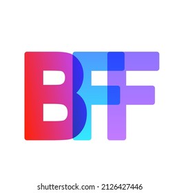 BFF word. Best friends forever lettering, friendship print, friend typography, BFF font vector illustration