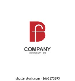 BF/FB latter logo. with the design of combining two letters into one symbol that is unique, simple and elegant. isolated white .texture red. for the company's brand and design needs. modern template.