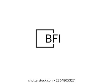 Ilustración del vector de diseño del logotipo inicial de la carta BFI