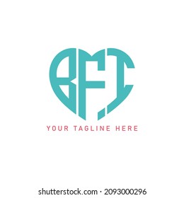 BFI Unique abstract geometric vector love letter logo design.