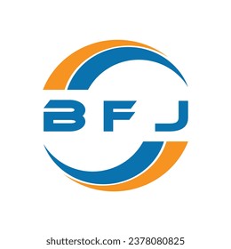 Diseño del logo de la carta BFJ en un fondo blanco o diseño del logo de Monograma para emprendedores y empresas.