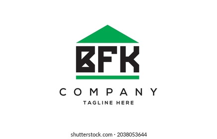 BFK creativo de tres letras del logo inmobiliario vector 
