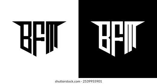 BFM carta logotipo design com fundo branco no ilustrador, logotipo vetorial moderno alfabeto fonte estilo de sobreposição, caligrafia projetos para logotipo, cartaz, convite, etc.
