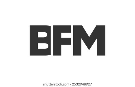 Modelo de design de logotipo BFM com texto em negrito forte e moderno. Logotipo vetorial inicial com tipografia simples e mínima. Identidade de empresa moderna ideal para a presença de marca de empresas.