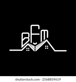 BFM Real State logo design, BFM simple and modern logo. BFM luxurious alphabet design  