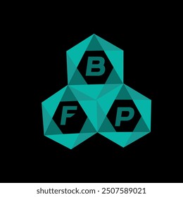 Logotipo minimalista creativo de la letra de BFP. Diseño de logotipo de letra de alfabeto de iniciales de Vector único BFP
