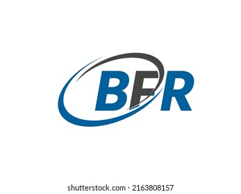 Letra BFR creativo diseño elegante del logo de swoosh