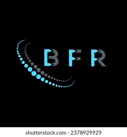 Diseño creativo del logo de la carta BFR. Diseño único de BFR.
