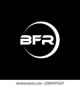 BFR letter logo design in illustration. Vector logo, calligraphy designs for logo, Poster, Invitation, etc.
