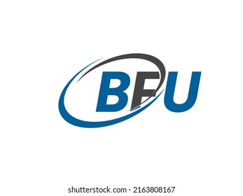 BFU letter creative modern elegant swoosh logo design