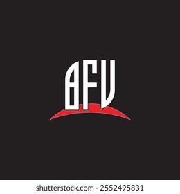Diseño del logotipo de la letra de BFU con el fondo blanco en ilustrador, fuente moderna del alfabeto del logotipo del Vector