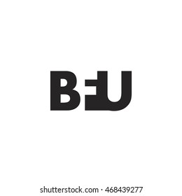 BFU Logo. Vector Graphic Branding Letter Element. White Background
