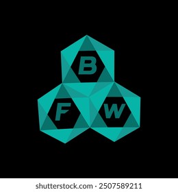 Logotipo minimalista creativo de la letra de BFW. Diseño de logotipo de letra de alfabeto de iniciales de Vector únicas de BFW
