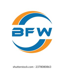 BFW letter logo design on a white background or Monogram logo design for entrepreneur and business.