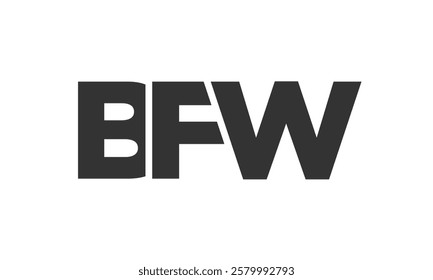 BFW logo design template with strong and modern bold text. Initial based vector logotype featuring simple and minimal typography. Trendy company identity ideal for businesses brand presence.