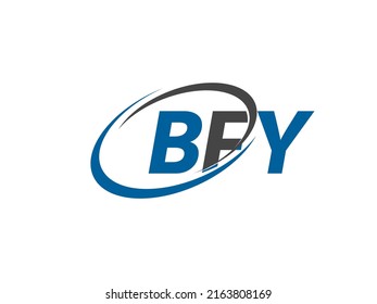 BFY letter creative modern elegant swoosh logo design