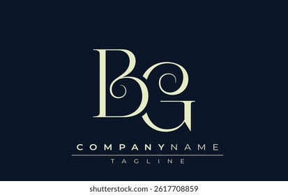 BG abstract Logo. Elegantly Designed Minimalist Monogram Logo with Stylish Lettering. Sophisticated and sleek minimalist monogram showcasing unique lettering design.