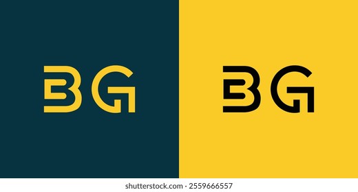 BG abstract minimalist letters Logo Monogram. It is a minimalist logo, this logo is made by combining two letters